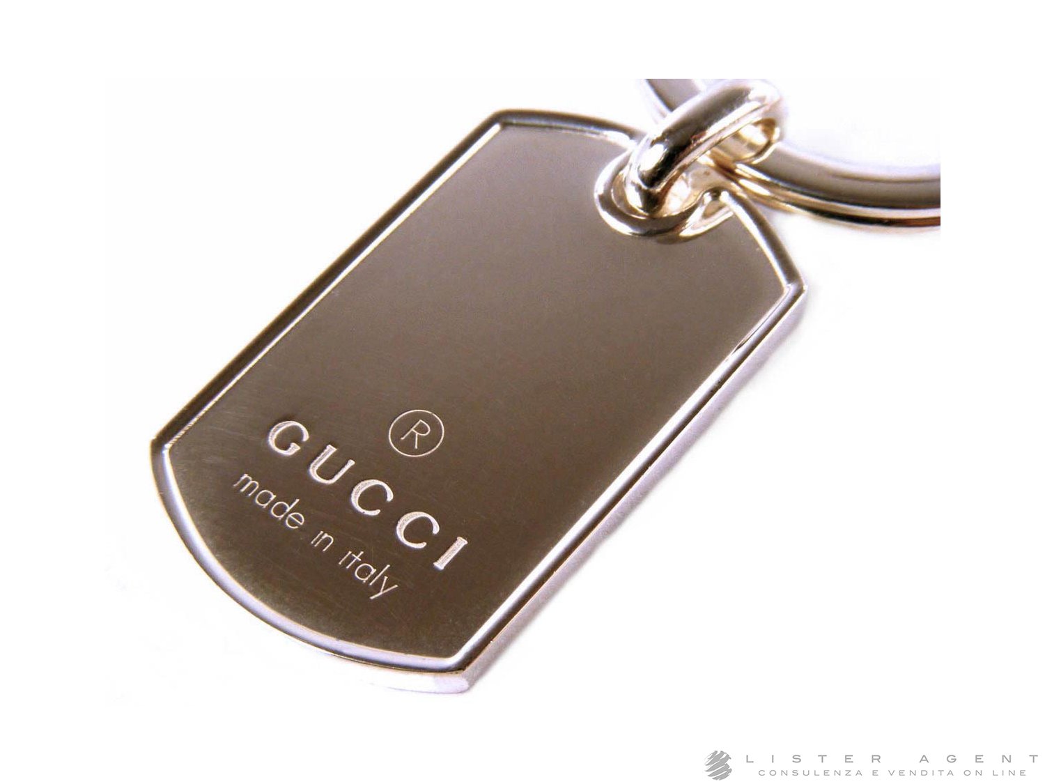 GUCCI Keychain Dog Tag in 925 silver Ref. YBF25093500100U. NEW