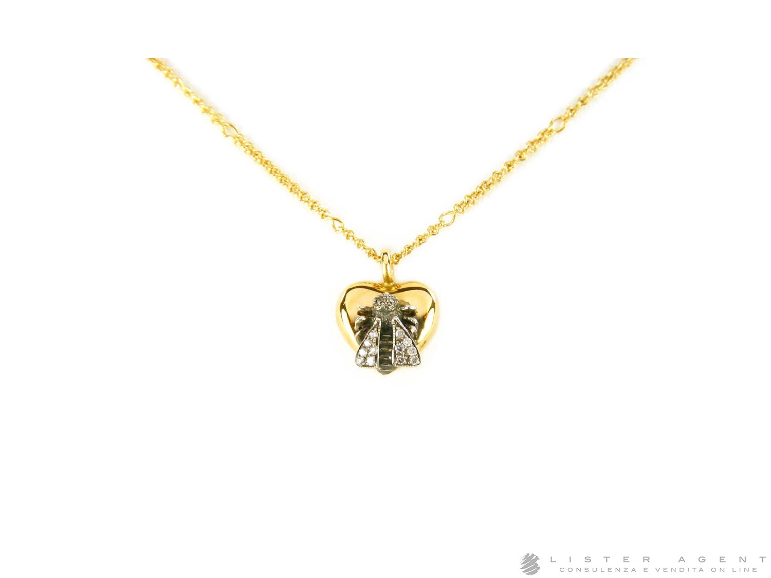 Gucci 18K Yellow Gold Le Marche des Merveilles Diamond Butterfly Pendant  Necklace, 15