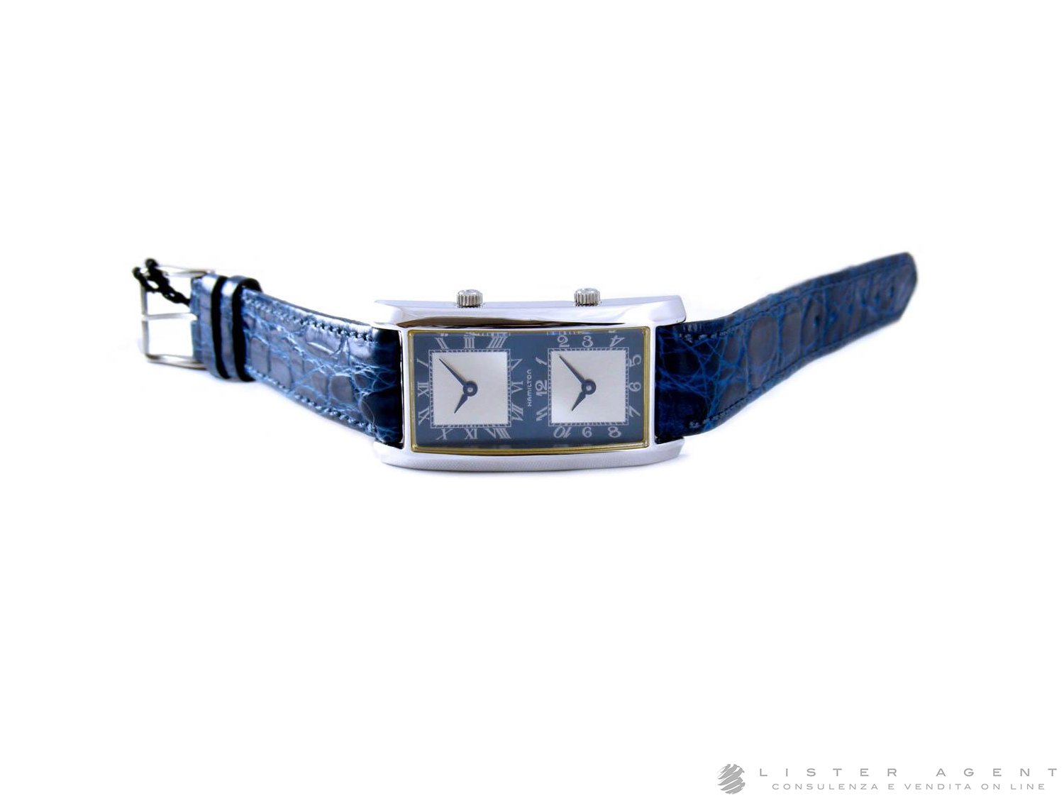 HAMILTON Dualtime in steel blue and Argent Ref. 623312. NEW