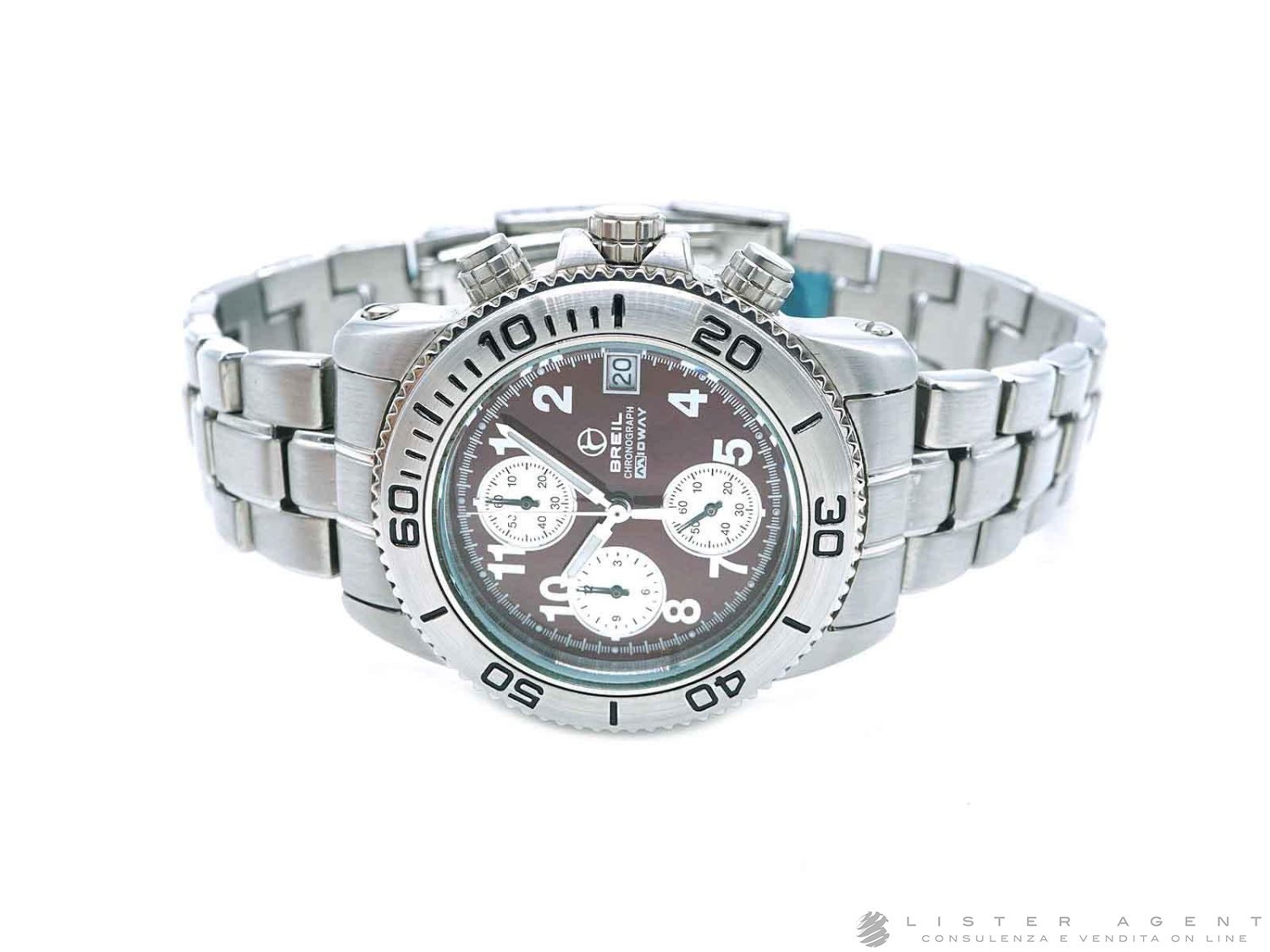 BREIL Midway Cronografo in acciaio Marrone Ref. 2519780330. NUOVO
