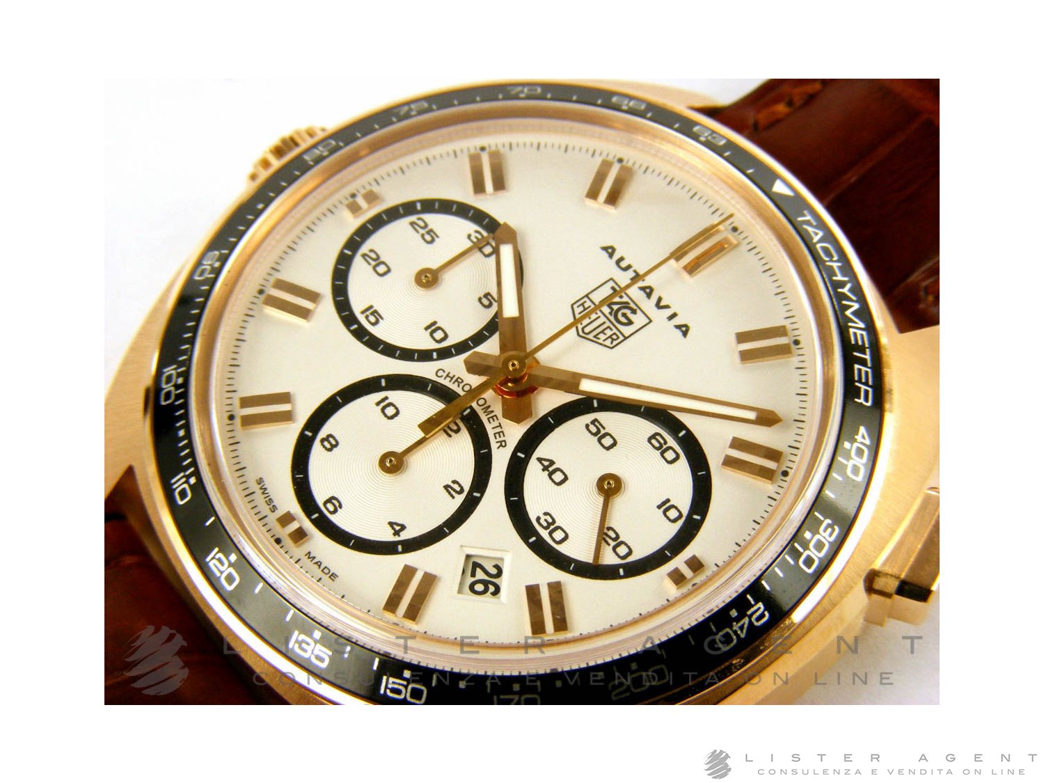 TAG HEUER Autavia Chronograph 70th Anniversary Limited Edition in 18Kt rose white gold AUT Ref. CY5140.FC8158. NEW Lister Agent