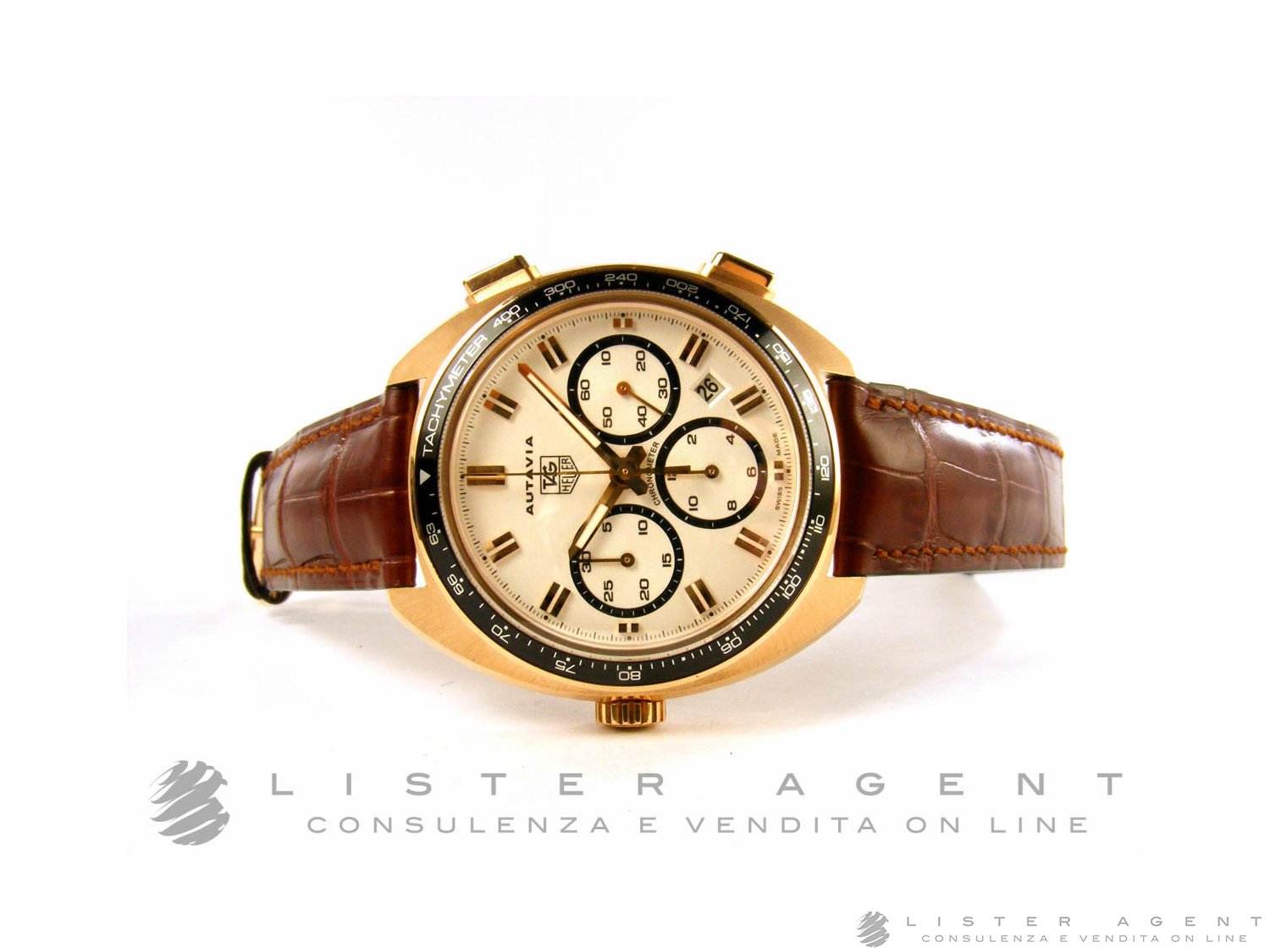 TAG HEUER Autavia Chronograph 70th Anniversary Limited Edition in 18Kt rose white gold AUT Ref. CY5140.FC8158. NEW Lister Agent