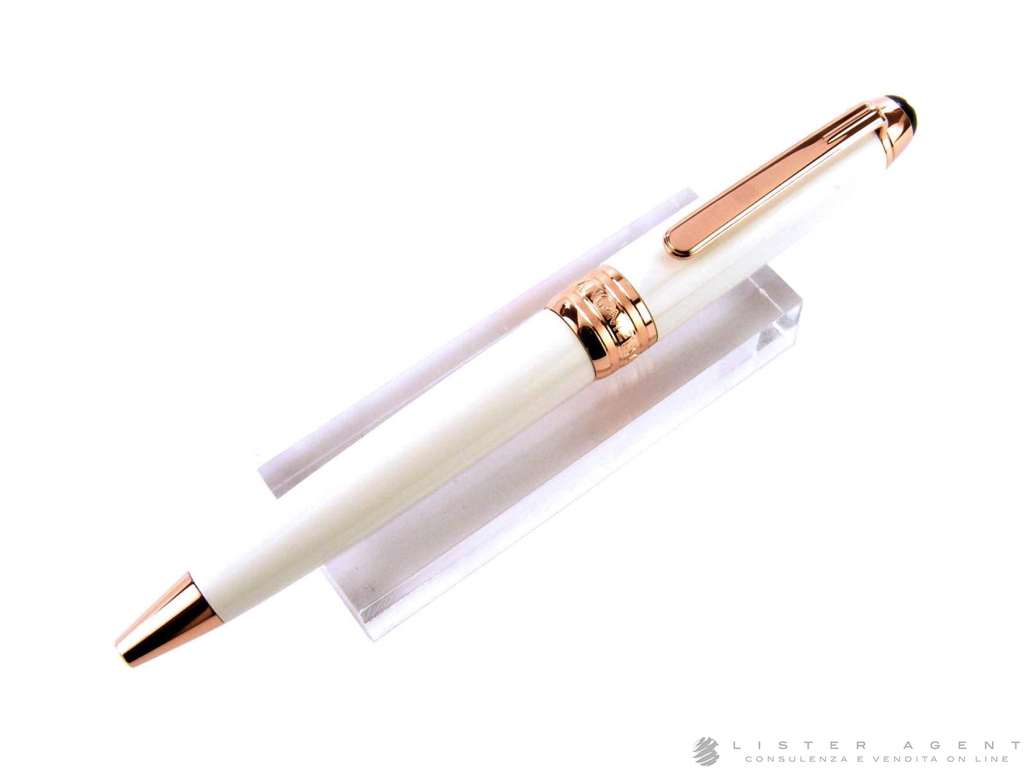 MONTBLANC ballpoint pen mini Meisterst ck White Solitaire Hommage