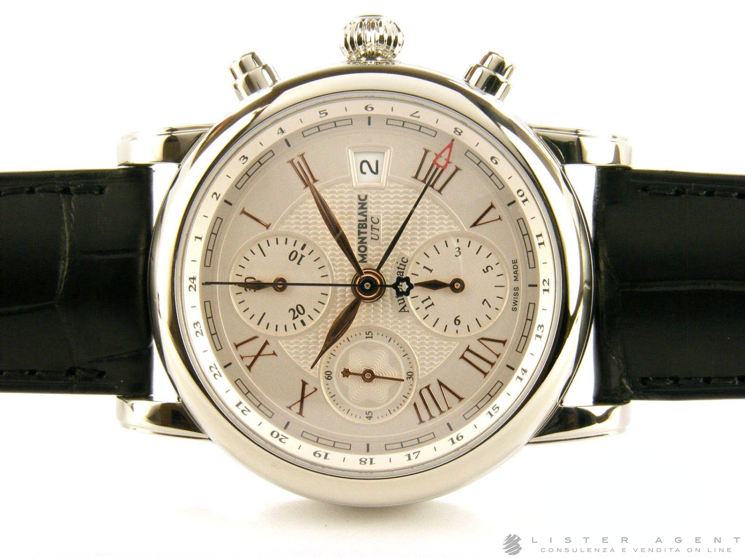 MONTBLANC Star Roman Chronograph UTC Special edition Carpe Diem in steel Argente AUT Ref. 113880. NEW Lister Agent