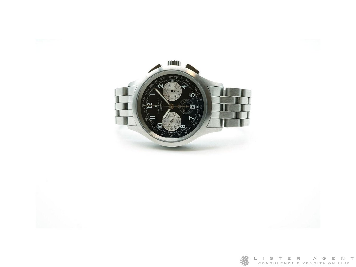 HAMILTOH Khaki Aviation Automatic Chronograph in steel Black Ref