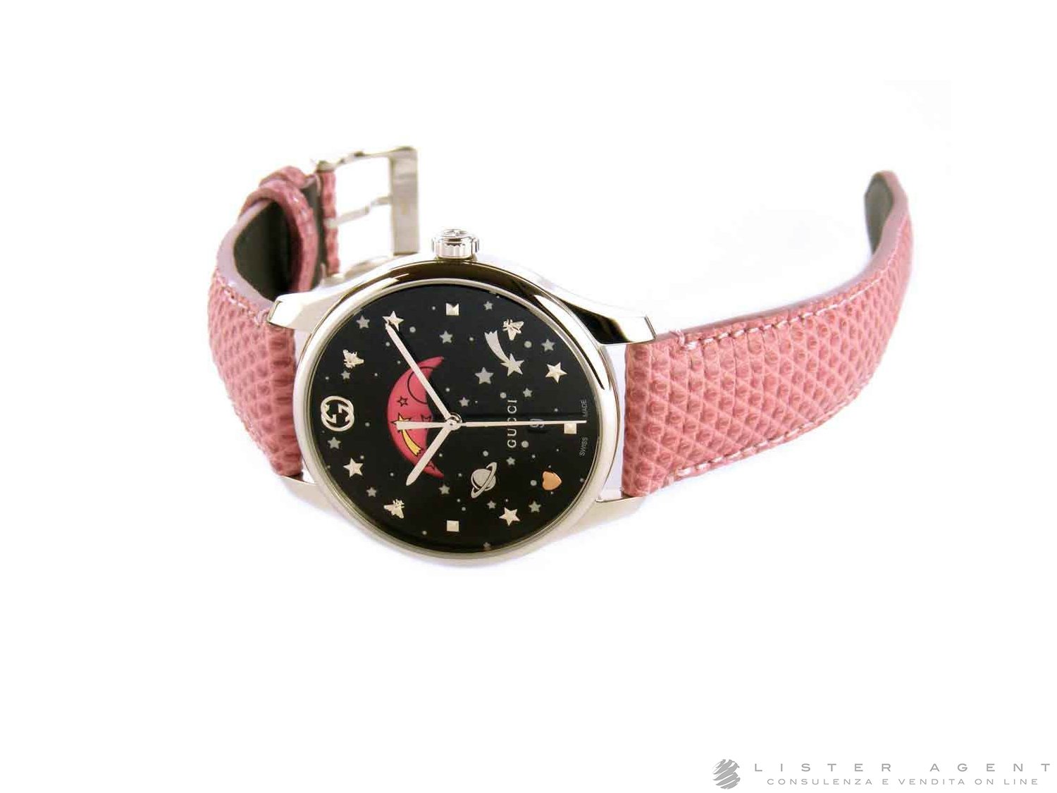 GUCCI G Timeless Mod. 126MD36 Moonphase in steel Black Ref. YA1264046. NEW