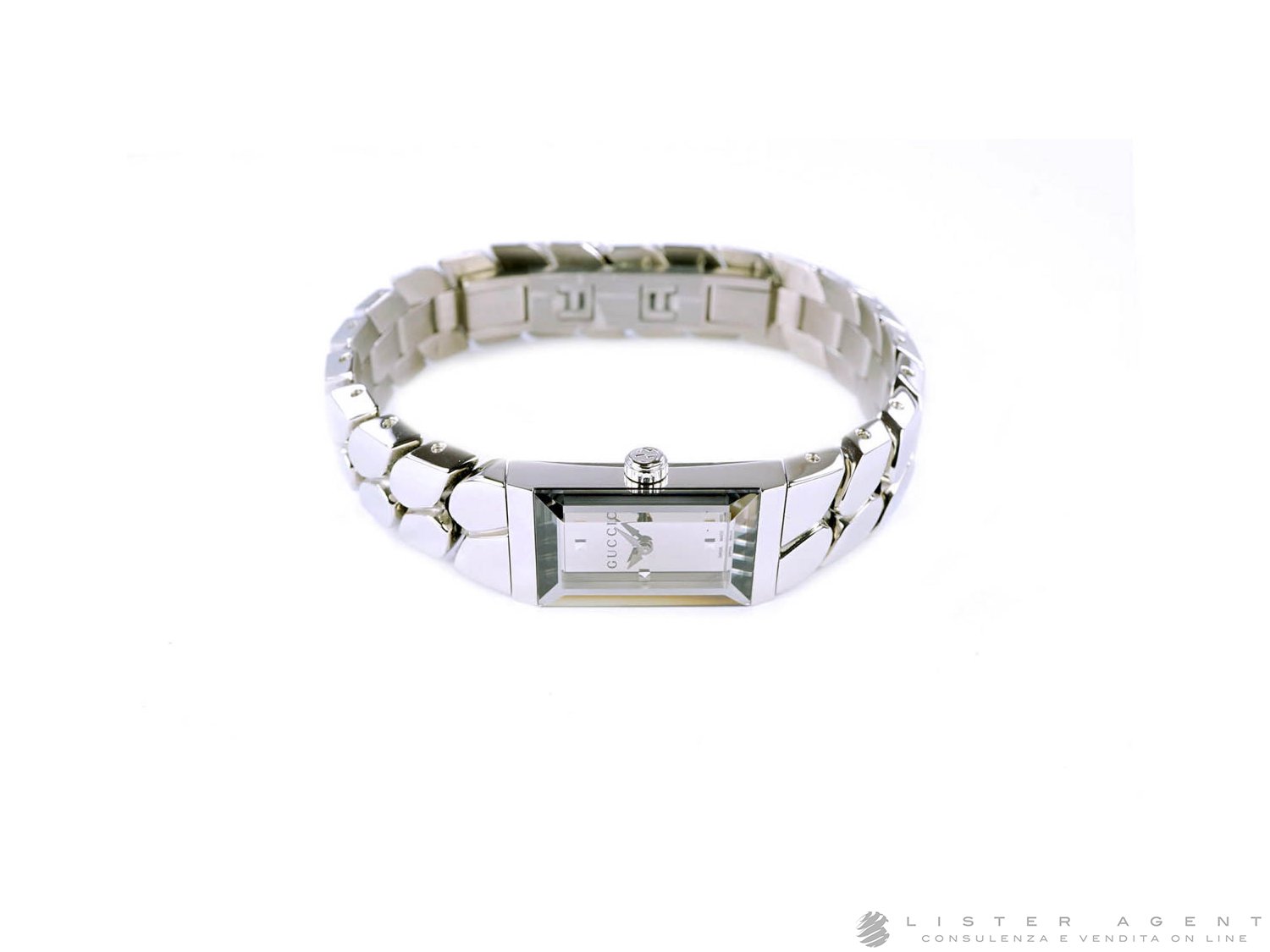 GUCCI G Frame Lady in steel Mirror Ref. YA147501. NEW Lister Agent