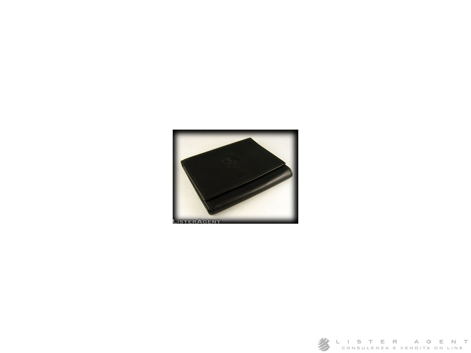FERRARI wallet and coin purse in black leather Ref. FM001511. NEW