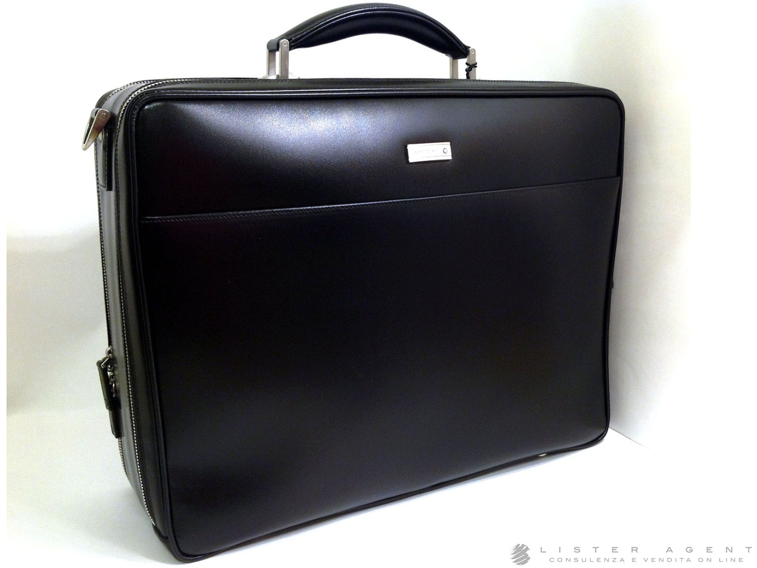 MONTBLANC paper holder Meisterstuck porta Computer in black leather Ref. 103398. NEW
