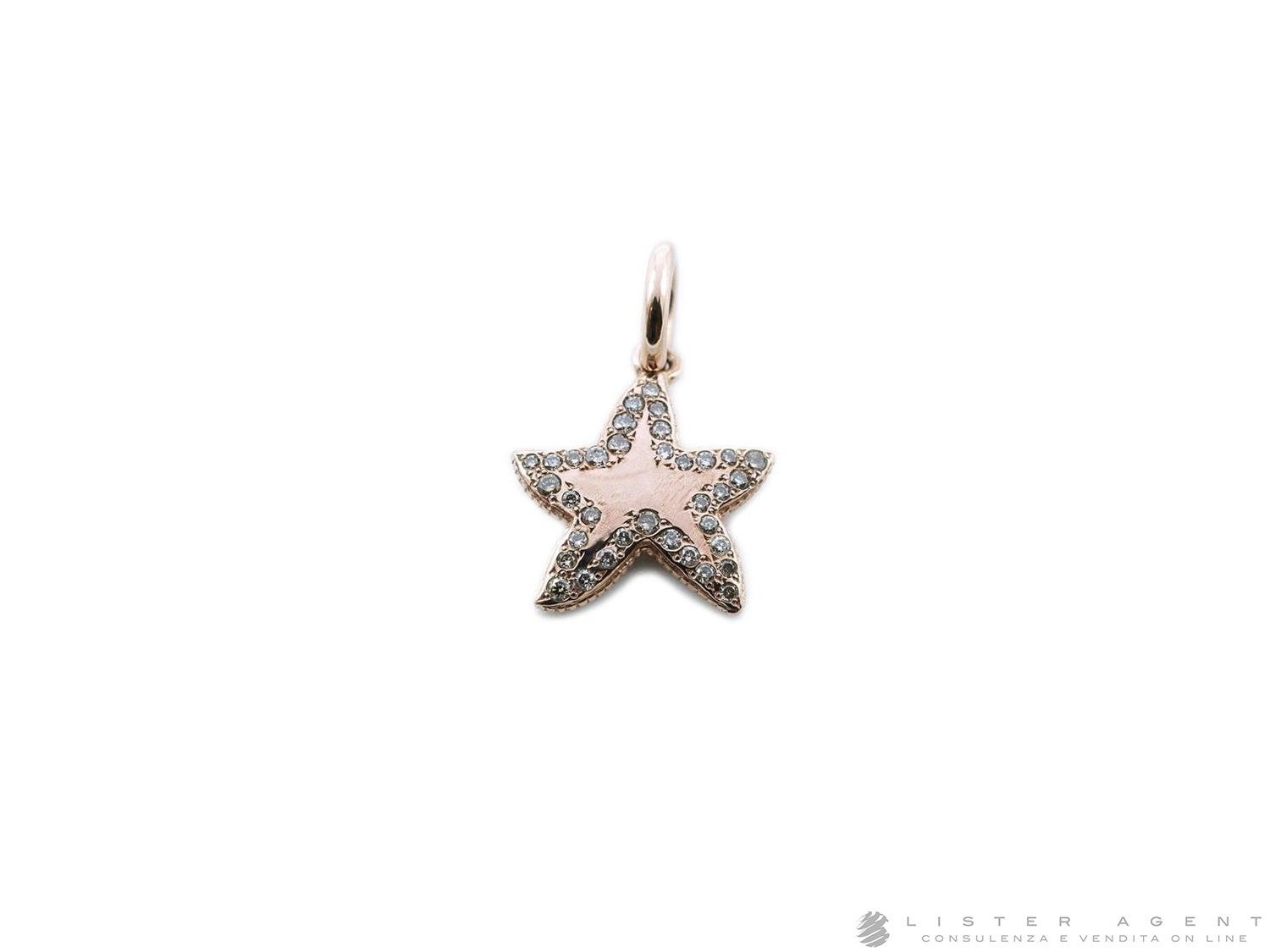 DODO by Pomellato Stellina charm in 9Kt rose gold with brown