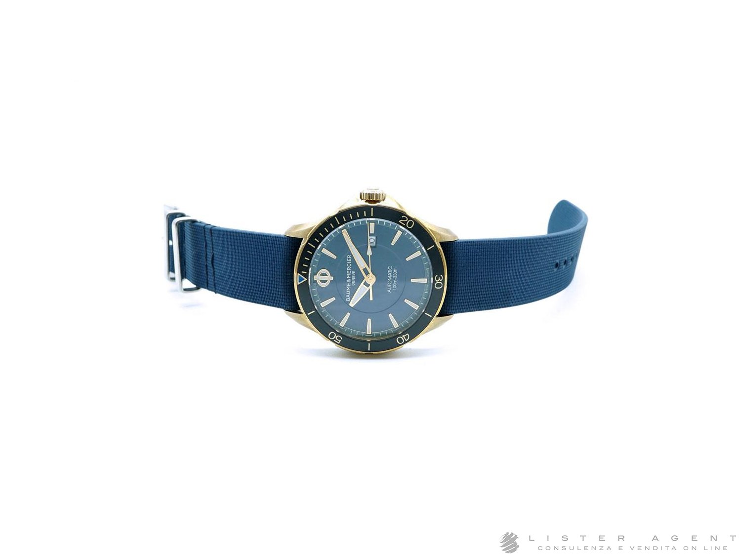 BAUME MERCIER Clifton Club 10502 Automatic MM42 in satin bronze Blue Ref. M0A10502. NEW Lister Agent
