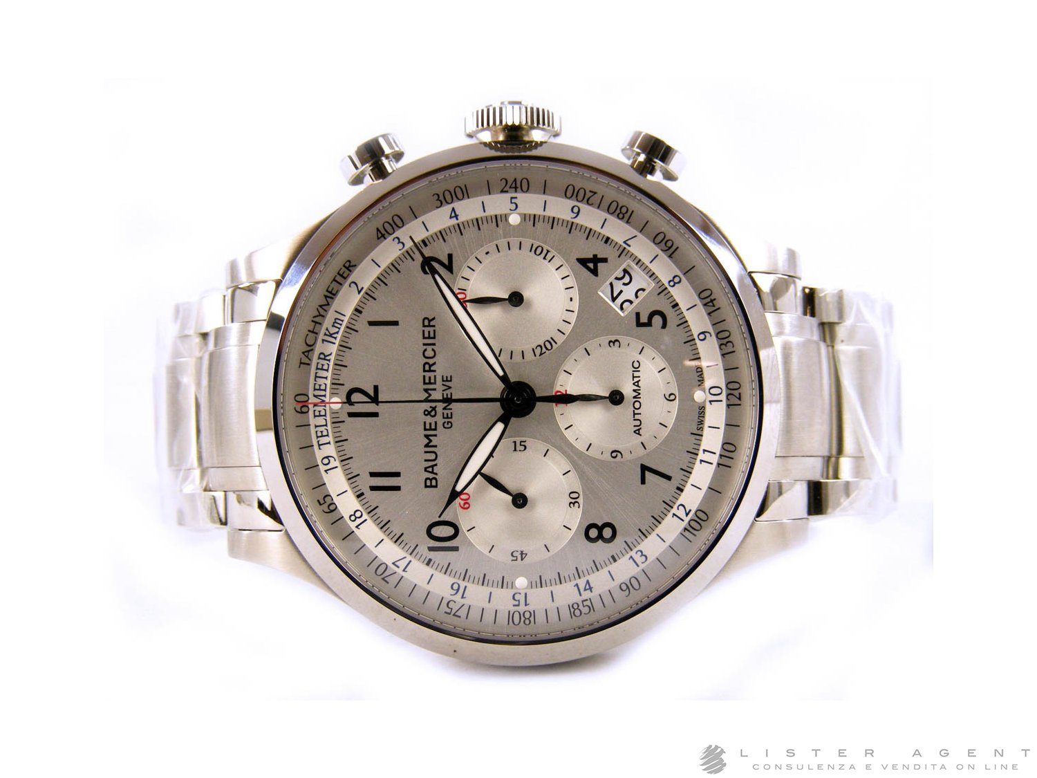 BAUME MERCIER Capeland XXL in steel Argent AUT Ref. M0A010064. NEW