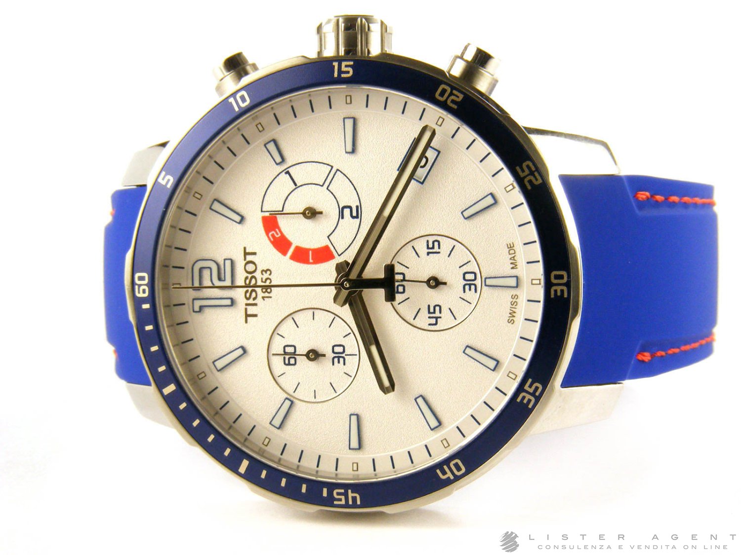 TISSOT T Sport Quickster Football Chronograph in steel White Ref. T0954491703700. NEW