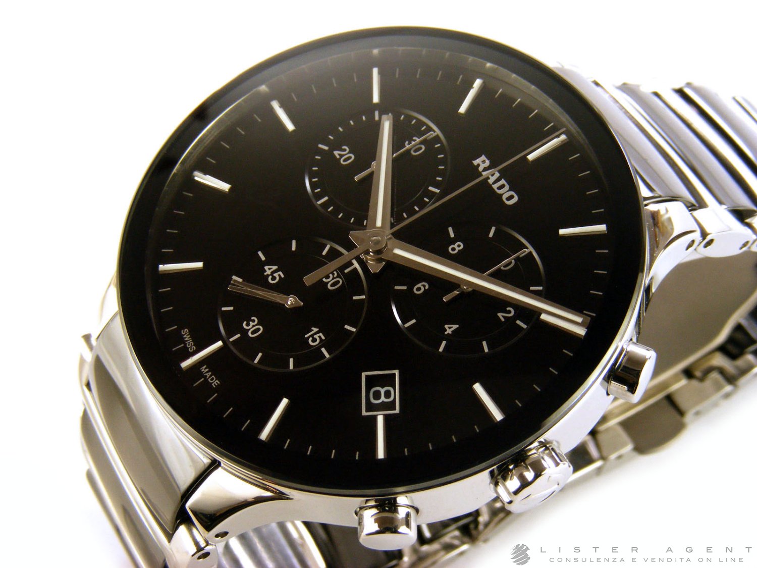 RADO Centrix Chronograph in black ceramic and steel Black Ref. R30130152. NEW