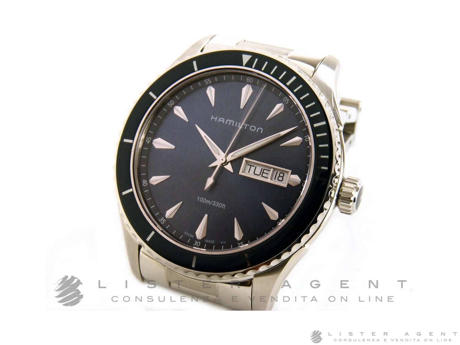 HAMILTON Jazzmaster Seaview in steel Blue Ref. H37551141. NEW