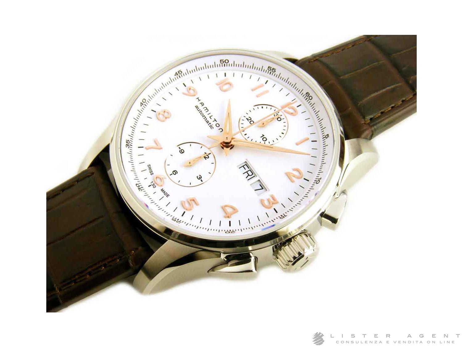 HAMILTON Jazzmaster Maestro chrono Automatic in steel White AUT Ref. H32766513. NEW