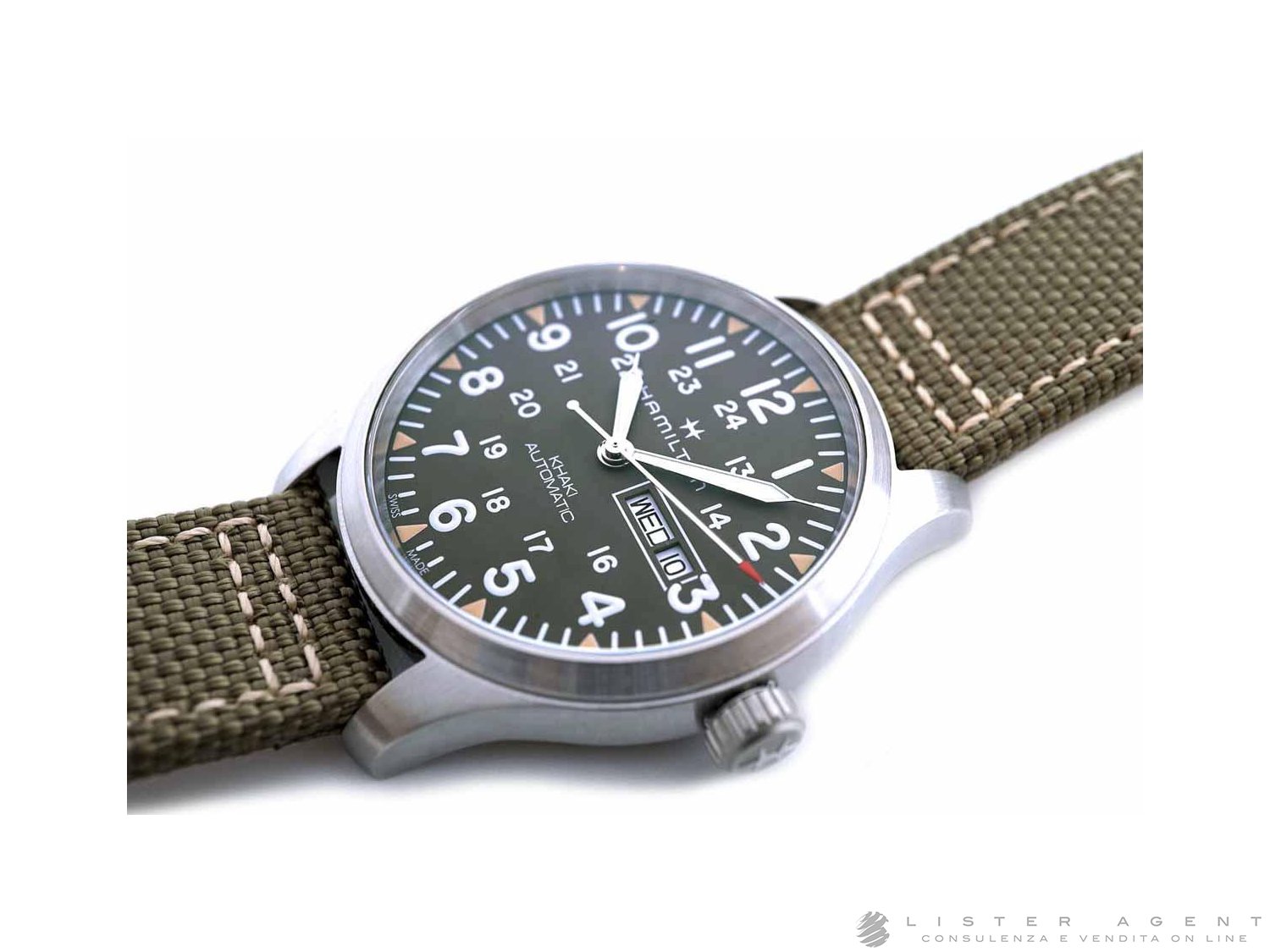 HAMILTON Khaki Field Day Date Automatic steel Ref. H70535081. NEW