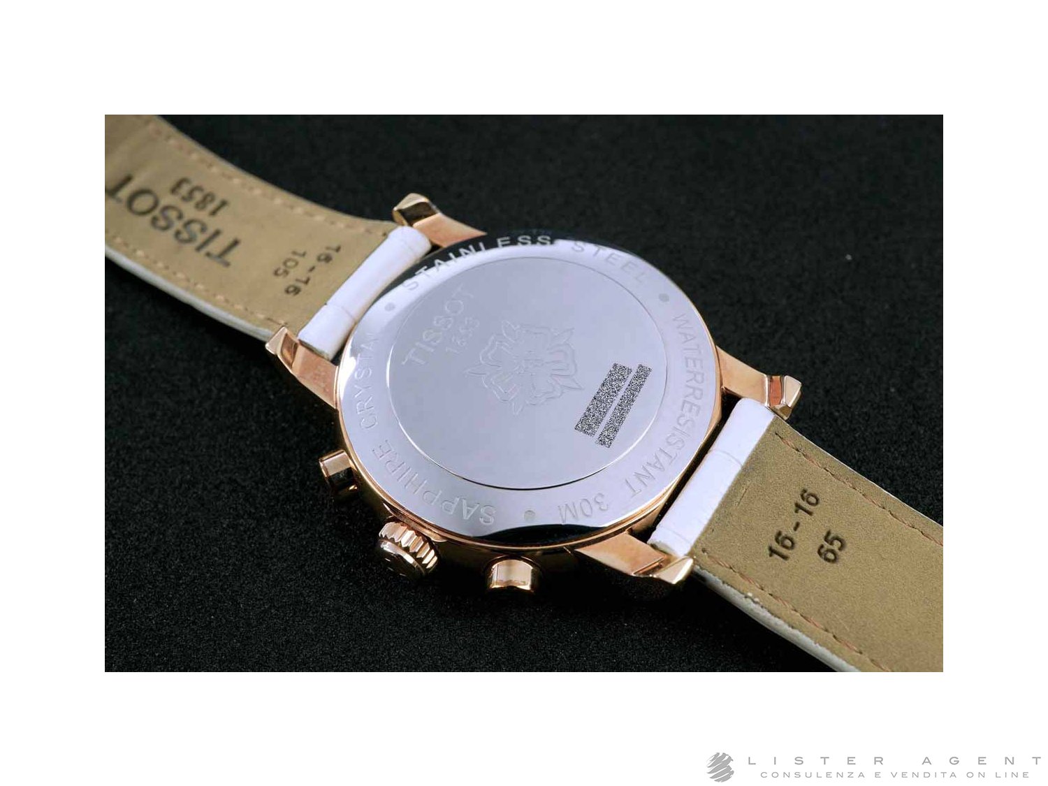 TISSOT T Classic Dressport Chronograph Lady in rose gold plated steel Mother of pearl Ref. T0502173611200. NEW Lister Agent