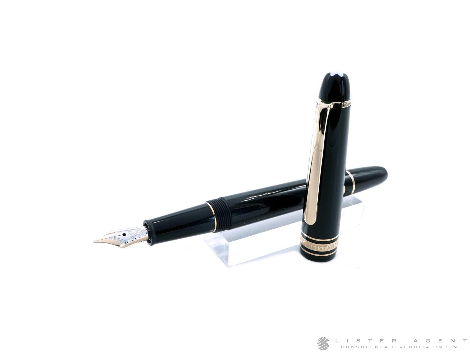 MONTBLANC Meisterstuck Hommage a Frederic Chopin fountain pen in black resin and yellow gold laminated metal Ref. 1518 106514. NEW