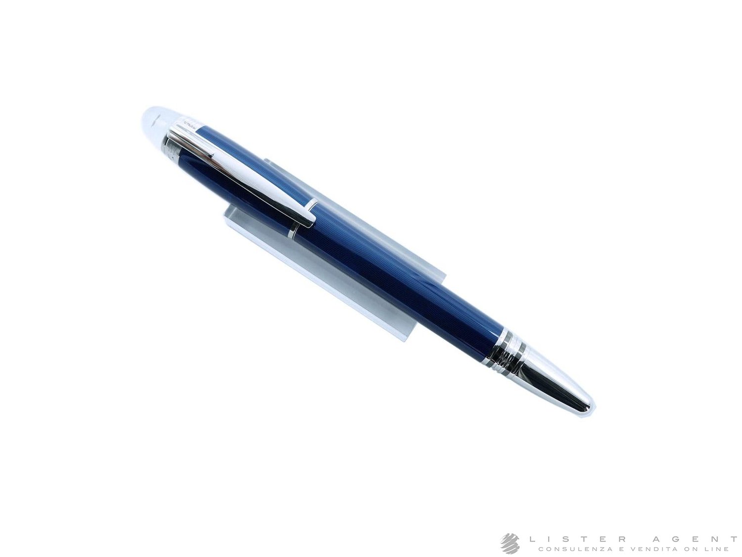 MONTBLANC penna roller Starwalker Cool Blue in metallo e lacca blu Ref. 9978. NUOVA