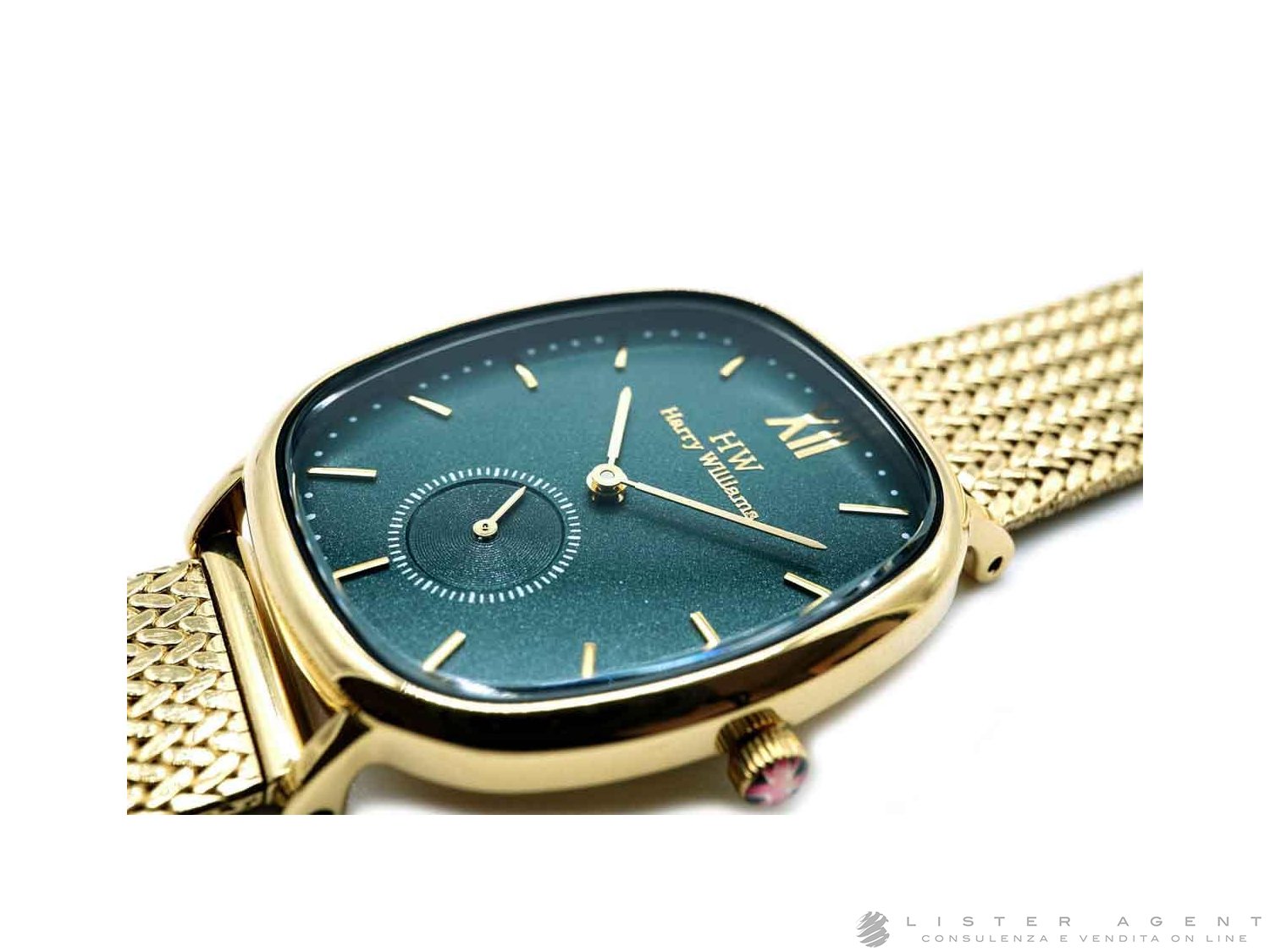 HARRY WILLIAMS orologio Ovale Lady in acciaio placcato oro giallo Ref. HW 2435L 11M. NUOVO