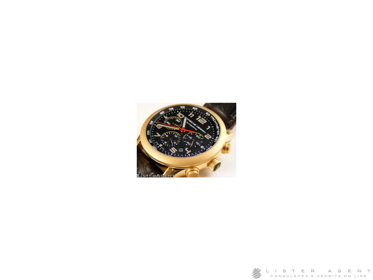 PORSCHE DESIGN P6612 Dashboard Chronograph automatic in 18Kt gold Black AUT Ref. 661269451142. NEW