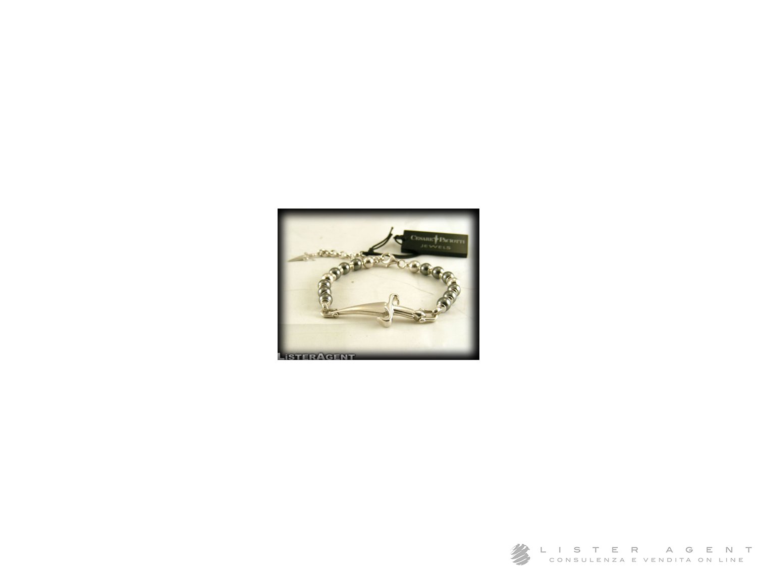 CESARE PACIOTTI bracelet in 925 silver and synthetic pearls