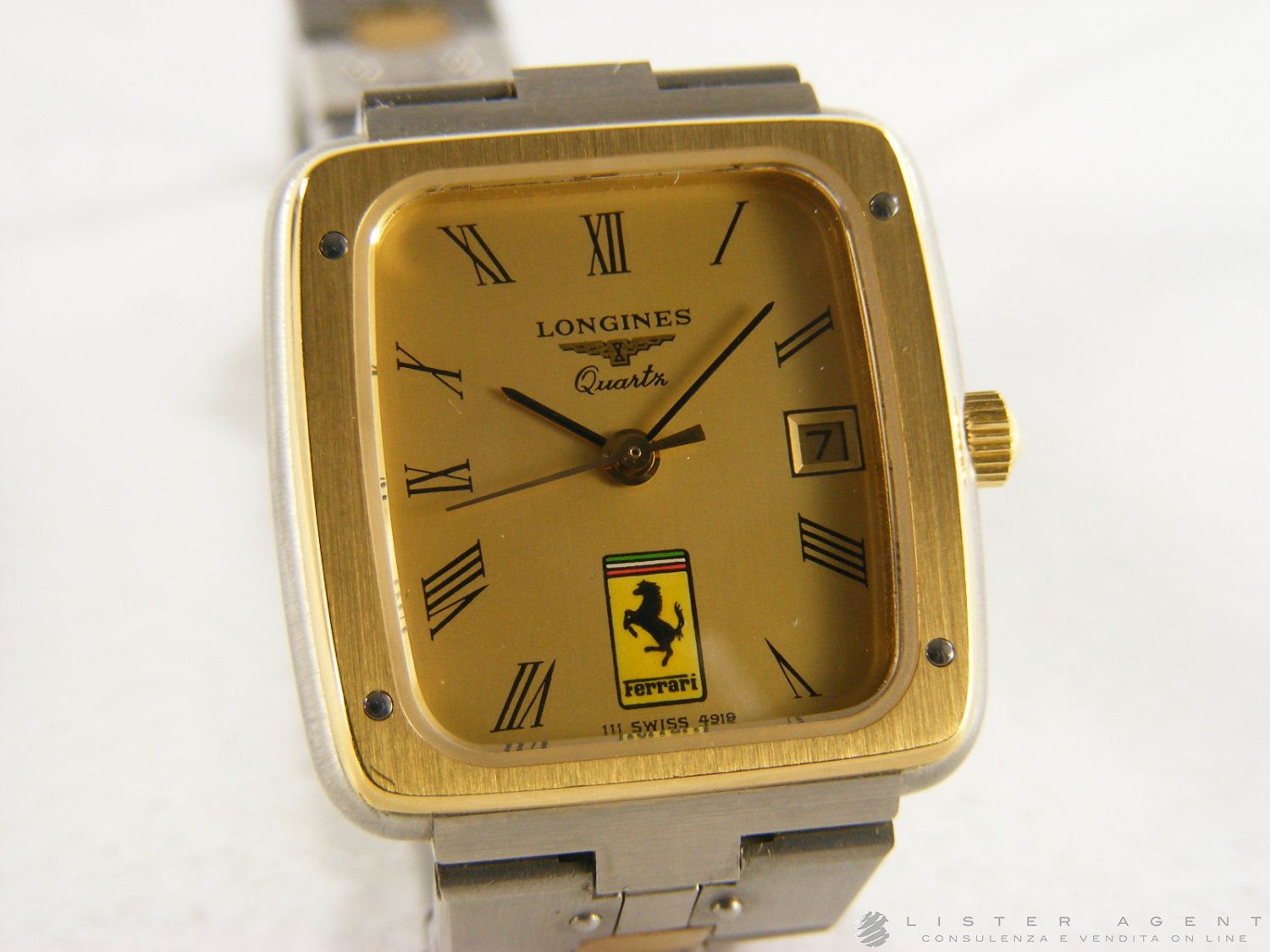 LONGINES Ferrari watch Only time in two tone steel Champagne Ref. 43945 904. NEW