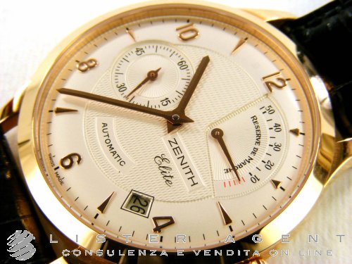 ZENITH Elite power reserve in 18Kt rose gold Argente AUT Ref. 181125685 01.C490. NEW Lister Agent