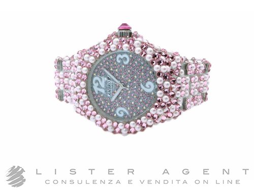AMBROSIA PARIS orologio Glitter in plastica con pietre Swarovski e perline Ref. ORSW3230283. NUOVO Lister Agent
