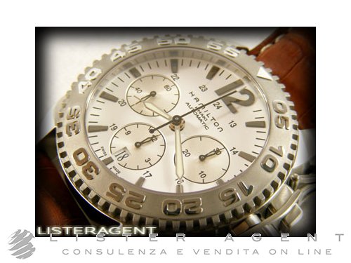 HAMILTON Khaki Action Chronograph in steel White AUT Ref. H635568153. NEW