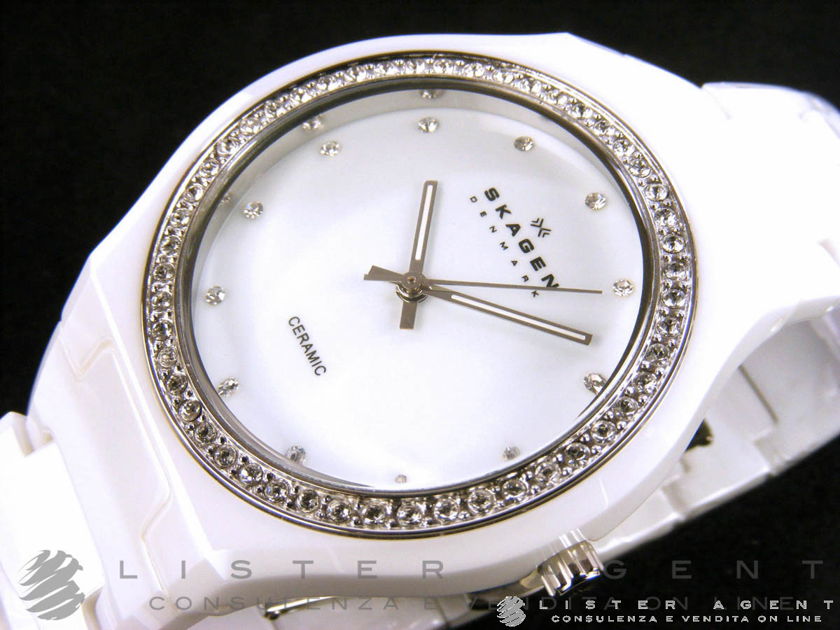 Skagen white ceramic ladies watches shop