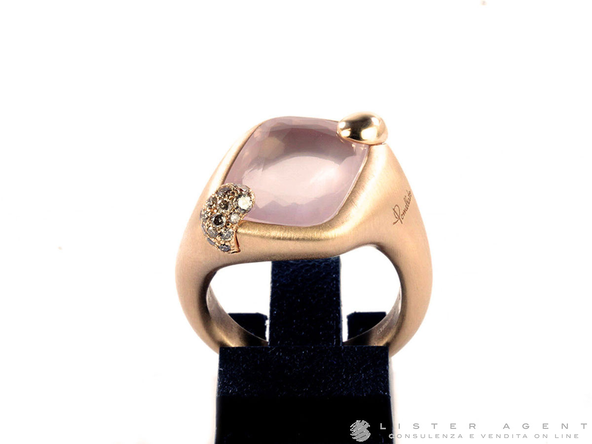 POMELLATO ring Ritratto in 18Kt rose gold with brown diamonds ct 0