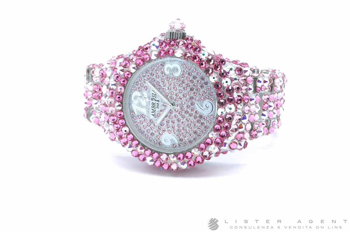 【特別訳あり特価】 PARIS AMBROSIA Glitter Swarovski with plastic in watch 時計