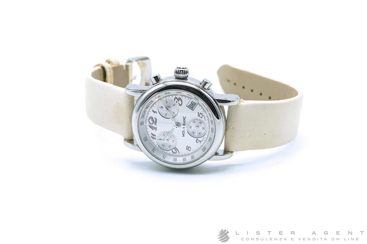 MONTBLANC Meisterstuck Lady chronograph in steel Argente Ref. 7039. NEW