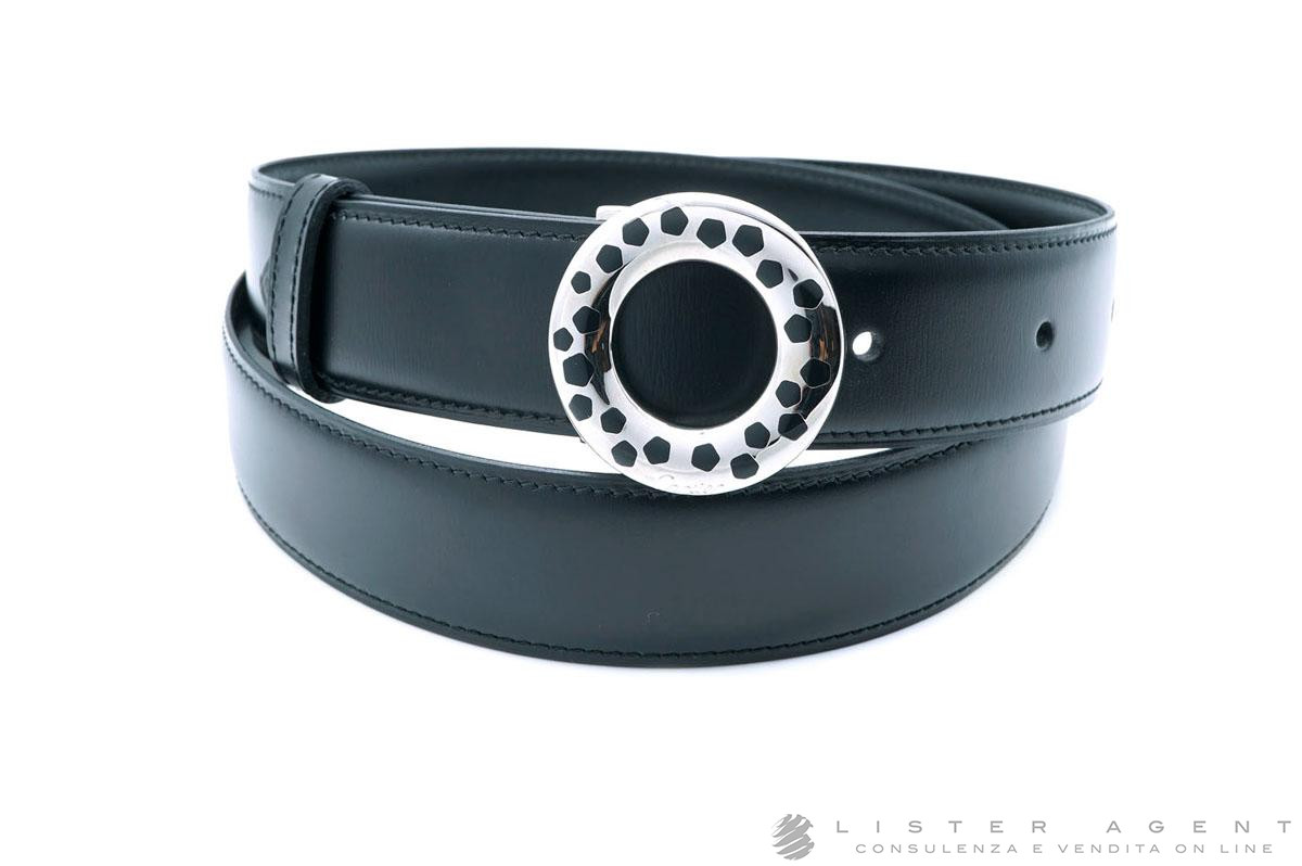 小物 Cartier Panther Belt Leather Black CARTIER Panthére belt in black leather with steel buckle and black
