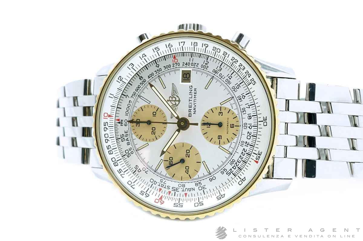 BREITLING Old Navitimer Automatic chronograph in steel and 18Kt yellow gold Argente Ref. 13022 G101. NEW
