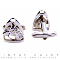 BELFIORE cufflinks Horseshoe and Horse head in 925 silver. NEW!