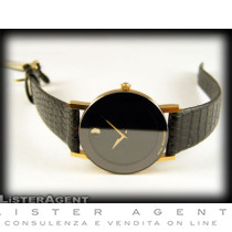 MOVADO watch Only time Black lady goldplated Ref. 8725855. NEW! 	