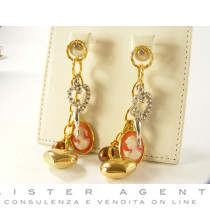 FACCO earrings in 925 silver cameo and zircons Ref. 2590. NEW!