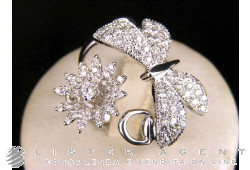 GUCCI ring Flora in 18Kt white gold with diamonds Ref. YBC391003001015. NEW!