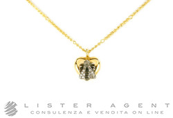 GUCCI necklace Ape & Cuore in yellow gold and white 18Kt with diamonds Ref. YBB43378100100U. NEW! -40%