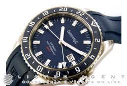 EBERHARD Scafograf Gmt Automatic in steel Blu AUT Ref. 41038CU. NEW!