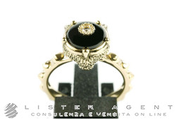 GUCCI ring Le Marché des Merveilles in 18Kt yellow gold with diamond ct 0.03 and onyx Ref. YBC50286680040. NEW!