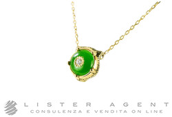 GUCCI necklace Le Marché des Merveilles in 18Kt yellow gold with diamond ct 0.03 and onyx Ref. YBB50251000100U. NEW!