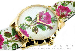 GUCCI Mod. 126MD G-Timeless Beige & Flower in yellow gold plated steel Ref. YA1264084. NEW!