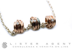 FILODELLAVITA by Rubinia mini rings in 925 silver and 9Kt rose gold with diamonds and 925 silver rolò necklace Ref. AN1004ARBT-AN1005RBT-CA120A-90. NEW!