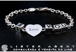GIOVEPLUVIO bracciale I LOVE YOU in argento 925 Ref. AGB857 91E8. NUOVO!