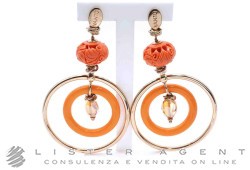 VANTO orecchini in argento 925 placcato oro rosa e pasta di corallo Ref. OR1714AG. NUOVI!