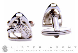 BELFIORE cufflinks Horseshoe and Horse head in 925 silver. NEW!